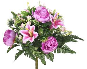 Set 2 Bouquet Artificiale con Peonie Altezza 51 cm