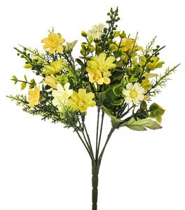 Set 6 Mini Bouquet Artificiali con Margherite Altezza 35 cm Giallo
