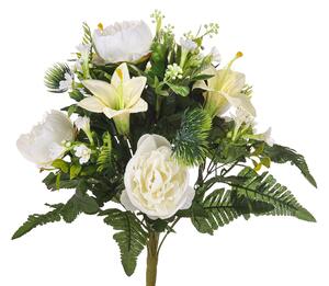 Set 2 Bouquet Artificiale con Peonie Altezza 51 cm Bianco