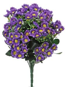 Set 4 Bouquet Artificiali di Cineraria Composto da 34 Fiori Artificiali Altezza 34 cm Viola