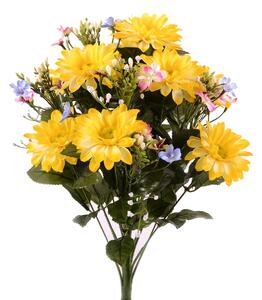 Set 2 Cespuglio Artificiale di Gerbere Mini Altezza 51 cm Giallo