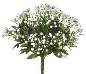 Set 2 Cespuglio Artificiale di Mini Gypsophila Altezza 34 cm Bianco
