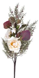 Set 4 Mazzo di Rose Artificiale Dry Look Altezza 68 cm Beige