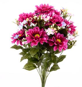 Set 2 Cespuglio Artificiale di Gerbere Mini Altezza 51 cm Viola