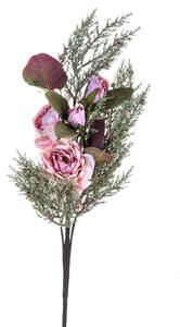 Set 4 Mazzo di Rose Artificiale Dry Look Altezza 68 cm Rosa