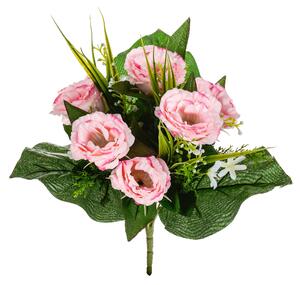 Set 3 Bouquet Artificiali di Lisiantus Altezza 32 cm Rosa