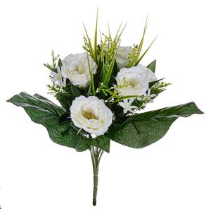 Set 3 Bouquet Artificiali di Lisiantus Altezza 32 cm Bianco