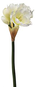Set 3 Fiori Artificiali di Amaryllis Altezza 77 cm Bianco