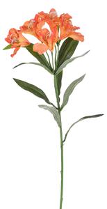 Set 8 Fiori Artificiali di Alstromeria in Materiale Sintetico Altezza 62 cm Arancio