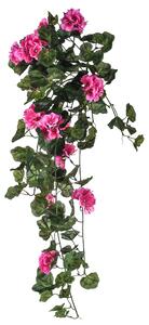 Set 2 Cespuglio di Geranio Artificiale Pendente Altezza 80 cm Rosa