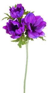 Set 8 Fiori Artificiali di Anemone Composta da 3 Fiori Altezza 46 cm Viola