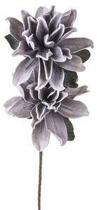 Set 2 Fiori di Dalia Composta da 2 Fiori Artificiali Altezza 94 cm Grigio