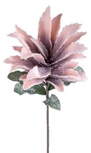 Set 2 Fiori Artificiali Ginger Foam con Foglie Altezza 70 cm Viola
