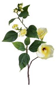 Set 2 Hibicus Composto da 2 Fiori Artificiali Altezza 76 cm Giallo