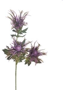 Set 6 Piante Artificiali di Cartamus Composta da 3 Fiori Altezza 67 cm Viola