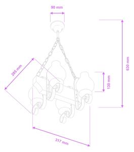 Brilagi - Lampadario a sospensione con catena QUEEN 4xE14/40W/230V faggio