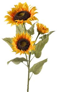 Set 2 Girasole Artificiale con 3 Fiori Altezza 95 cm Giallo
