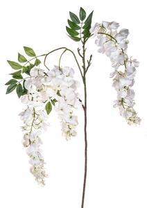 Set 3 Glicine Artificiali con 3 Fiori Altezza 103 cm Bianco