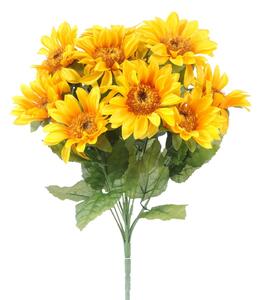 Set 3 Bouquet Artificiali di Girasoli con 12 Fiori Artificiali Altezza 41 cm Giallo
