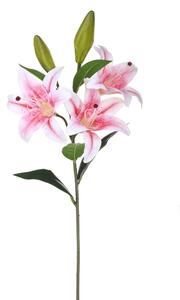 Set 4 Lilium Artificiali Stargaze Composto da 3 Fiori Altezza 67 cm Rosa
