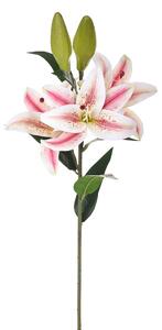Set 4 Lilium Artificiali Stargaze Composto da 3 Fiori Altezza 67 cm Rosa