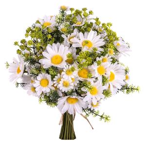 Set 2 Mazzetto di Margherite Artificiali Altezza 35 cm Bianco