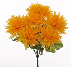 Set 6 Cespuglio di Spider Artificiale con 7 Fiori Altezza 35 cm Oro