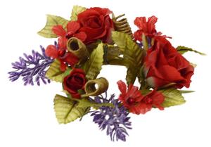 Set 9 Giro Candela con Rose e Lavanda Artificiali