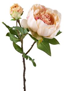 Set 6 Peonia Artificiale Romance con 3 Fiori Altezza 49 cm Beige