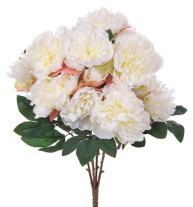 Set 2 Peonia Artificiale con 16 Fiori Artificiali Altezza 46 cm