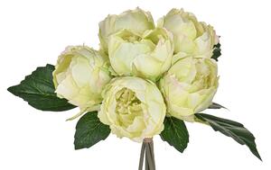 Set 3 Mazzi di Peonie con 6 Fiori Artificiali Altezza 28 cm Verde