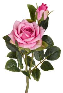 Set 24 Rose X 2 Artificiali con Gambo Corto Altezza 40 cm Rosa