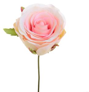 Set 12 Rose Artificiali Testa con Gambo Altezza 10 cm Rosa