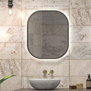 Specchio bagno led retroilluminato 60x70 cm cornice nera | KAM-S6700N - KAMALU
