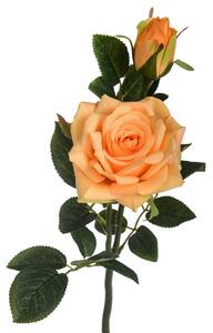 Set 24 Rose X 2 Artificiali con Gambo Corto Altezza 40 cm Arancio