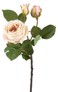 Set 4 Rose Artificiali Romantica a 3 Diramazioni Altezza48 cm Beige