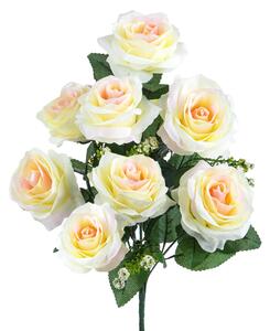 Set 3 Bouquet Artificiale con 9 Rose Altezza 43,5 cm