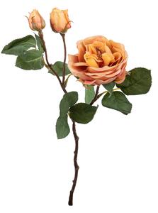 Set 12 Rose Artificiali Romantica a 3 Diramazioni Altezza48 cm Giallo