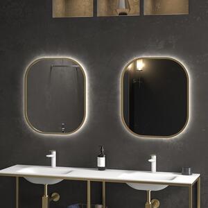 Specchio bagno led retroilluminato 60x70 cm cornice oro | KAM-S6700G - KAMALU