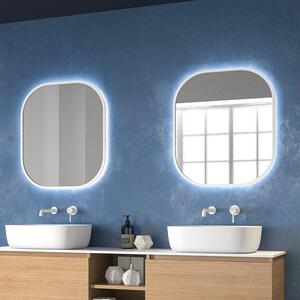 Specchio bagno led retroilluminato 60x70 cm cornice bianca | KAM-S6700B - KAMALU