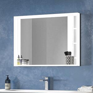 Specchio bagno 80x60 cm cornice ripiano illuminato | KAM-E800B - KAMALU