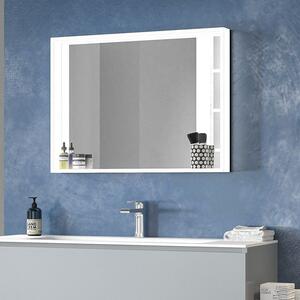 Specchio bagno 80x60 cm cornice ripiano illuminato | KAM-E800B - KAMALU