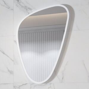 Specchio bagno led 65x100 cm forma a goccia cornice bianca | KAM-EL6500B - KAMALU