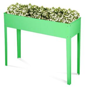 Fioriera Orto Rialzato da Giardino 60x30x80 cm in Metallo Verde