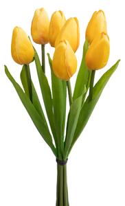 Set 3 Mazzi di 7 Tulipani Artificiali Altezza 37 cm Giallo