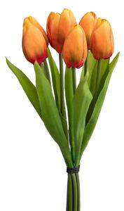 Set 3 Mazzi di 7 Tulipani Artificiali Altezza 37 cm Arancio