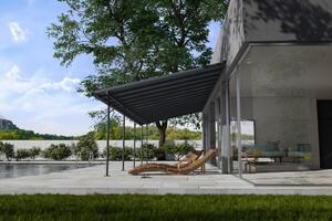 Tettoia per terrazza in alluminio Sierra Palram - Canopia 3 x 9,71 m antracite Heat Block