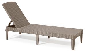 Lettino Prendisole da Giardino 187,5x58x29 cm in Resina Keter Jaipur Cappuccino