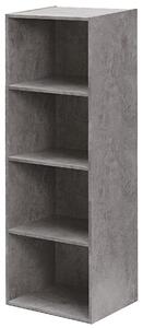 Libreria 4 ripiani 40x29x132 cm in Legno Cemento