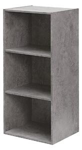 Libreria 3 ripiani 40x29x89 cm in Legno Cemento